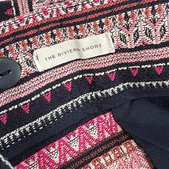LOFT Jacquard Knit Riviera Shorts(2) Aztec Geometric Pattern Navy Pink Size 10 - Picture 6 of 16